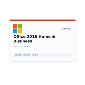 Microsoft Office 2016 Home & Business for Mac - Lifetime License