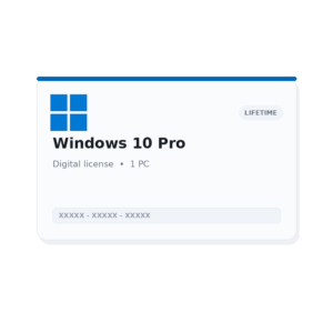 Windows 10 Pro - Genuine Lifetime License Key (1 PC)